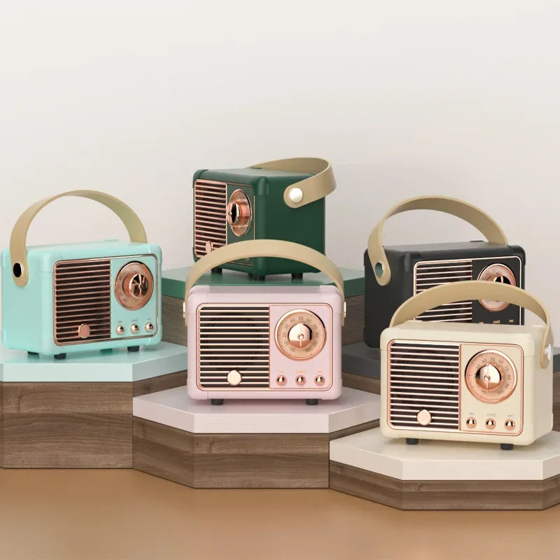 All our VinylVibe Vintage-Inspired Mini Bluetooth Speaker & FM Radio