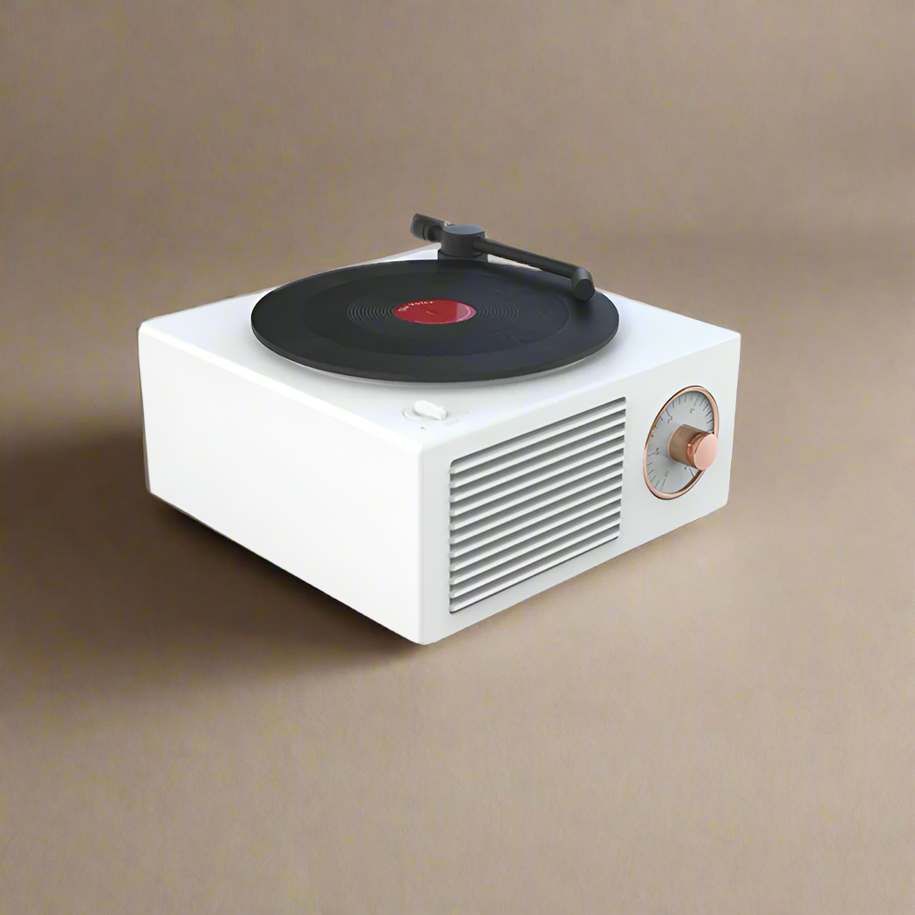 vinylvibe bluetooth speaker white